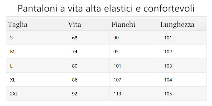Pantaloni a vita alta elastici e confortevoli