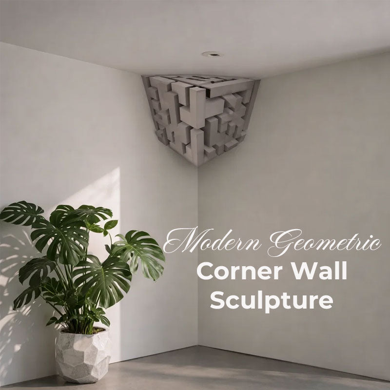 🧩 Moderna scultura geometrica da parete angolar