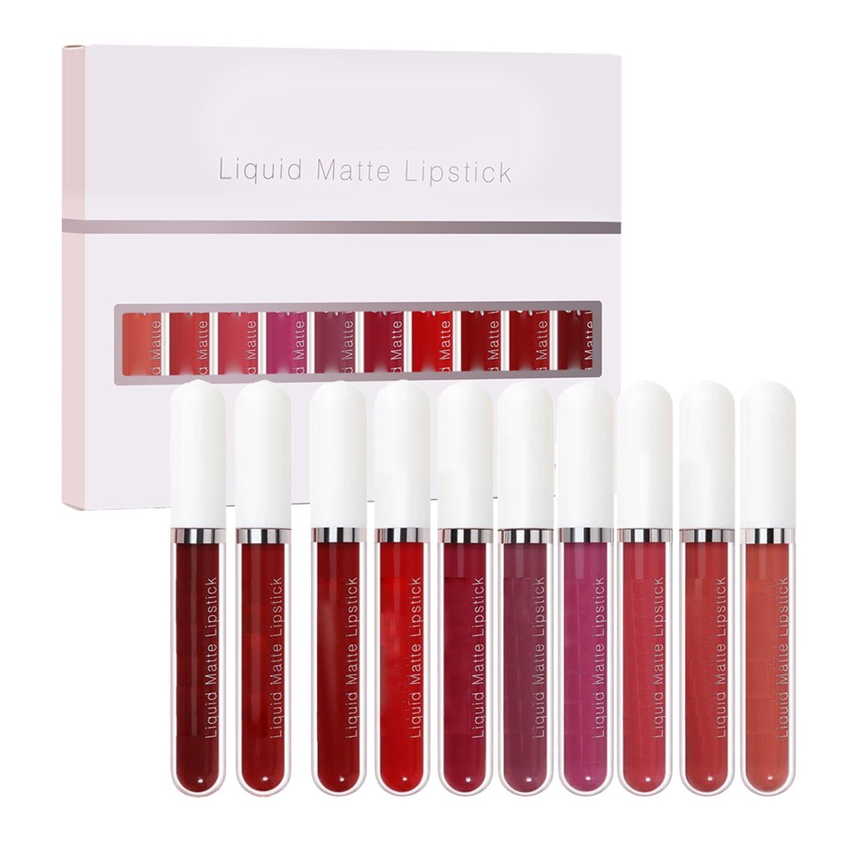 Set di 10 rossetti liquidi opachi, rossetti a lunga tenuta, lucidalabbra waterproof 24 ore