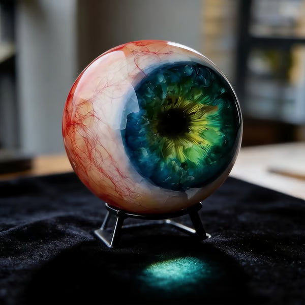 ⚡️Ultimo giorno: 50% di sconto - Decorazione di lusso iperrealistica a forma di occhio di mostro👁 Gioielli gotici in vetro colorato realizzati a mano