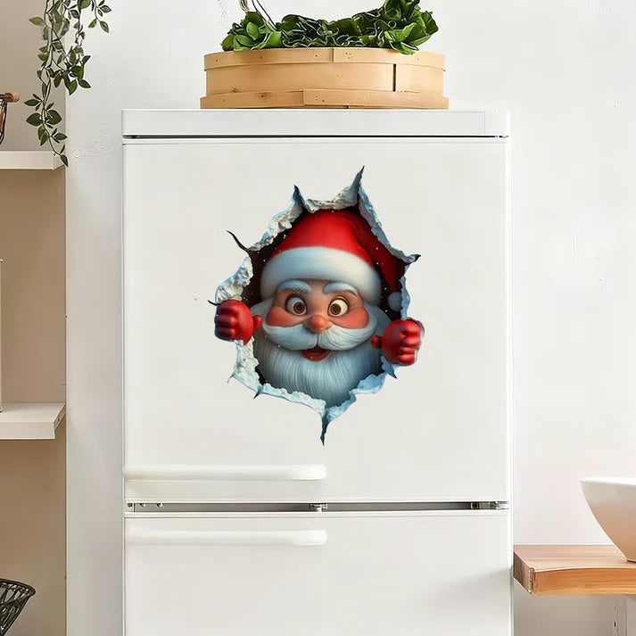 Adesivo da parete 3D con la slitta di Babbo Natale