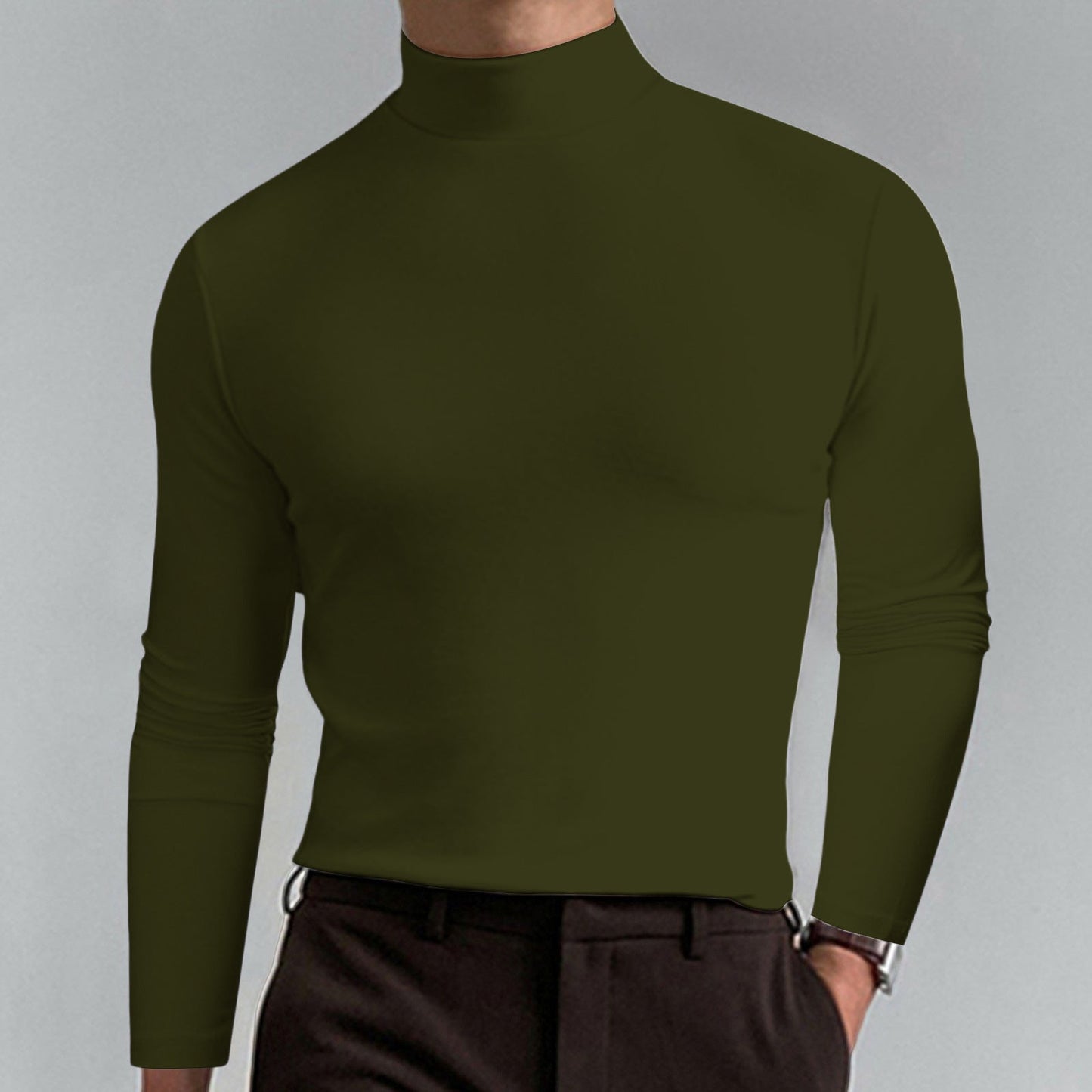 π SCONTO DEL 50% ORA! β¨ T-shirt slim fit da uomo con collo alto - Tessuto elastico e traspirante, stile moderno per la palestra o l'abbigliamento casual πββοΈπ¦