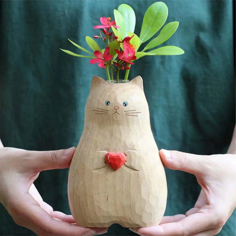 Vaso Chonky Cat con cuor