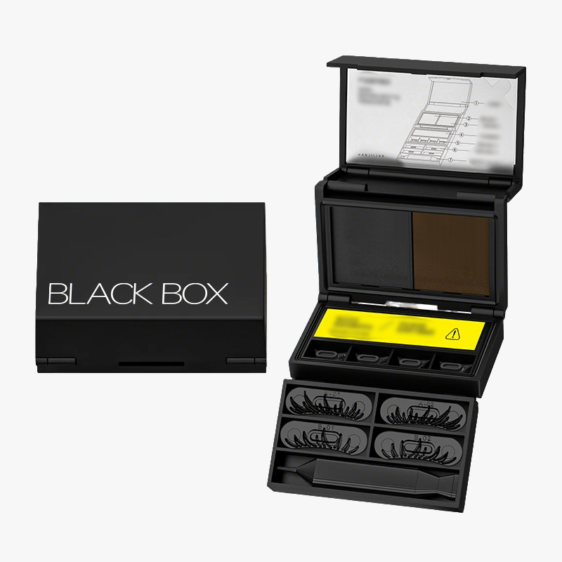 Kit trucco occhi portatile 3 in 1: timbro per ciglia inferiori + applicatore per nei + eyeliner