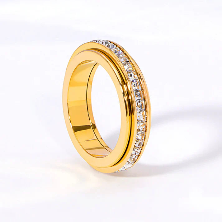 π Mega offerta del Black Friday β 50% di sconto!π Anello girevole realizzato in acciaio al titanio con zircon