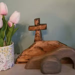 🔥Ultimo giorno 49% di sconto - La croce di legno della Resurrezione e la tomba vuota che ricordano alla tua famiglia il vero significato della Pasqua