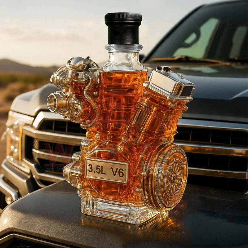 Motore V6 bottiglia di whisky