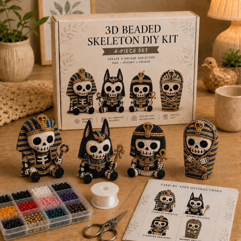 🔥Ultimo giorno: 50% di sconto 💀 Kit fai da te per scheletro con perline 3D