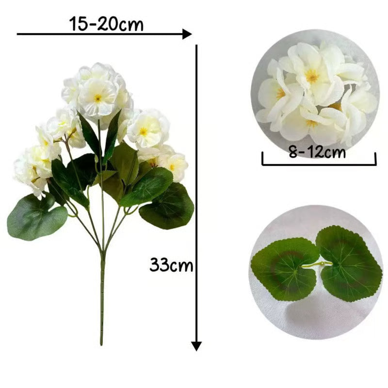 Gerani artificiali resistenti ai raggi UV – Fiori finti rossi da esterno per terrazze, giardini e decorazioni per la casa