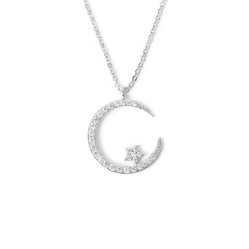 Collana Super Shiny Exquisite Zircon Star Moon