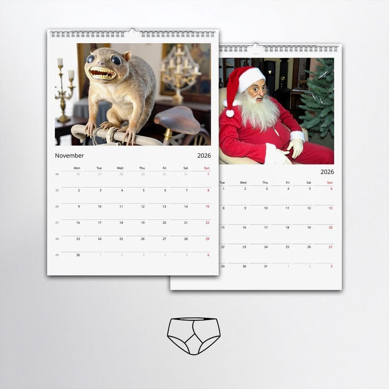 Calendario da parete 2026 Bad Taxidermy – Tassidermia bizzarra, disgustosa e esilarante🔥Saldi natalizi 49% di sconto🎄