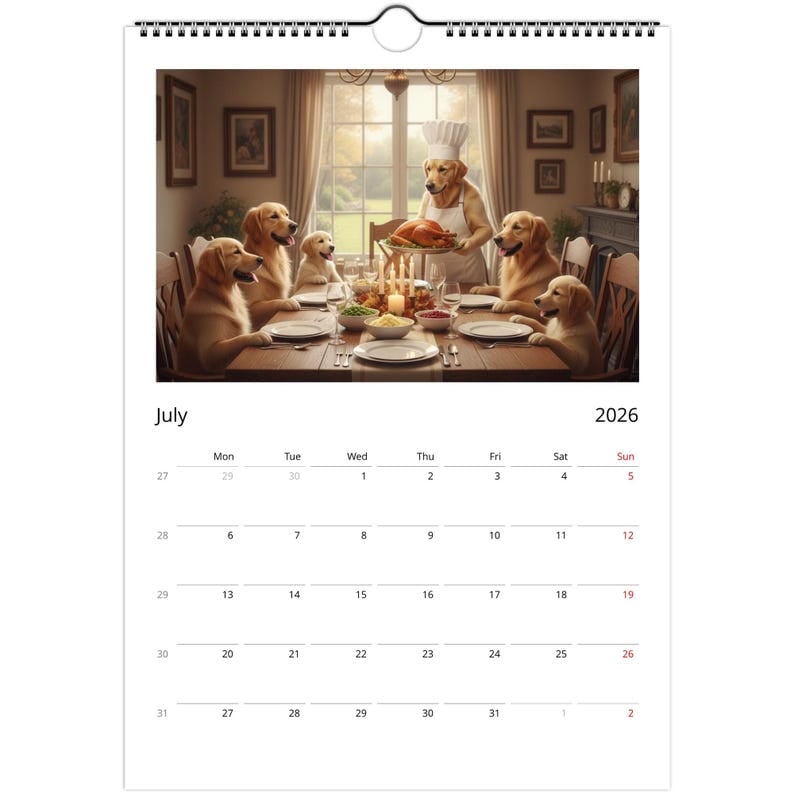 🔥Saldi natalizi 49% di sconto🎄Calendario 2026 con il cane Golden Retriever - Attività quotidiane🎁
