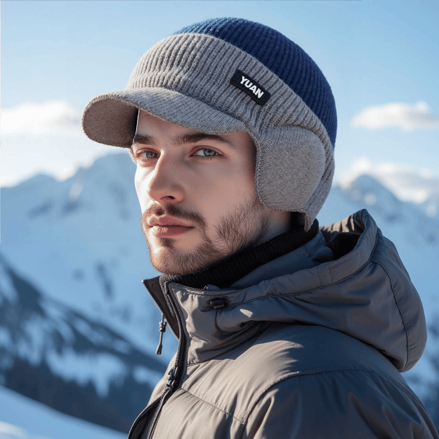 Cappello invernale con paraorecchie lavorato a maglia - Massima protezione dal freddo e stile🧢