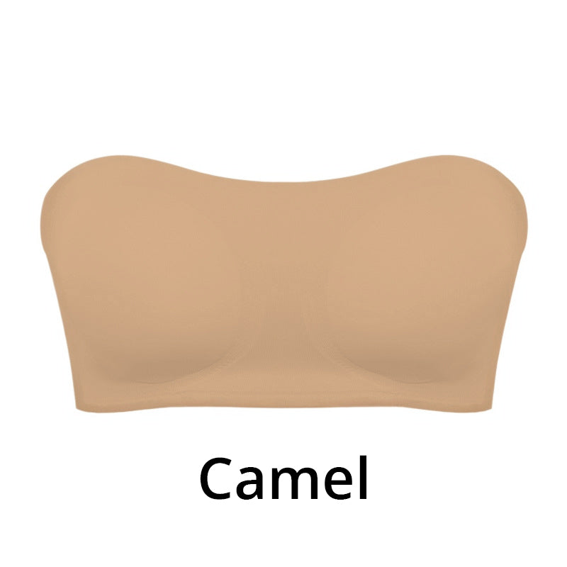Reggiseno senza ferretto e senza spalline da donna, con chiusura incrociata sul fianco