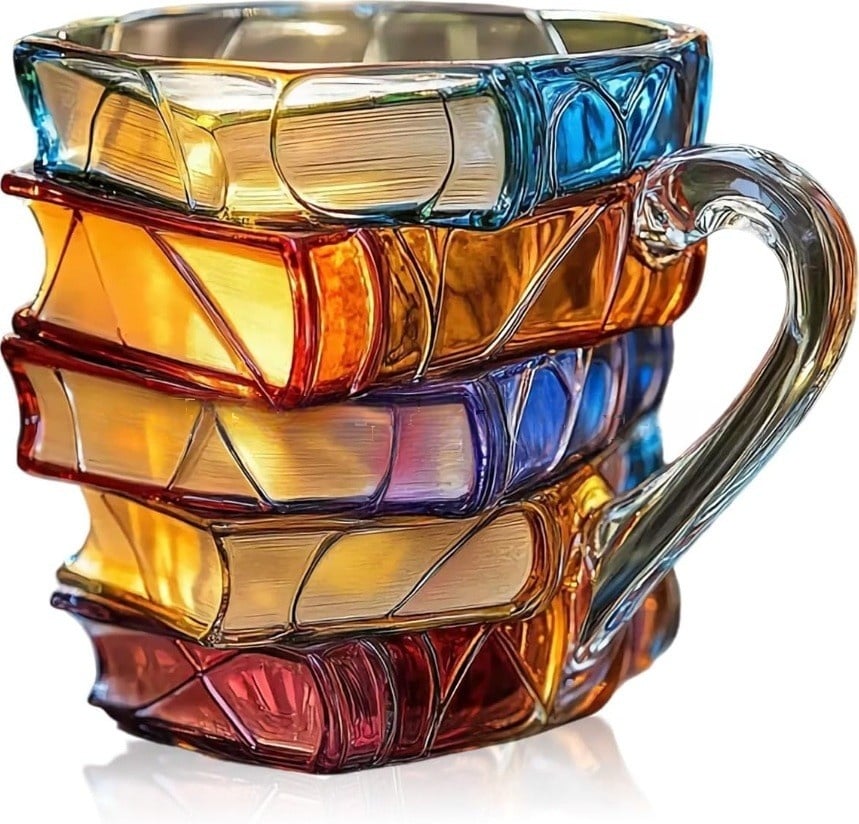 ⏰Saldi natalizi limitati 49% DI SCONTO!!📚Tazza con libro dipinto in 3D🍵
