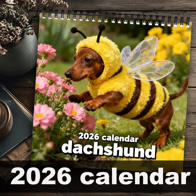 Calendario da parete 2026 con bassotti – Simpatico cane salamandra Agenda da 12 mesi per gli amanti dei can