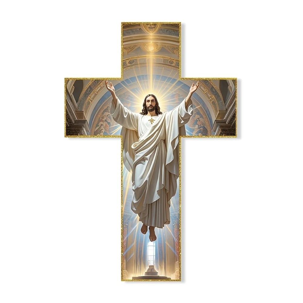 Croce da parete vintage in legno raffigurante Gesù Cristo