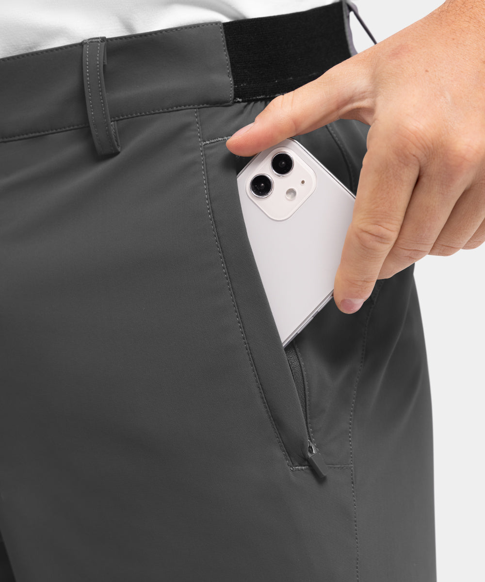 Pantaloncini da golf casual da lavoro elasticizzati e ad asciugatura rapida da uomo, pantaloncini a cinque punti