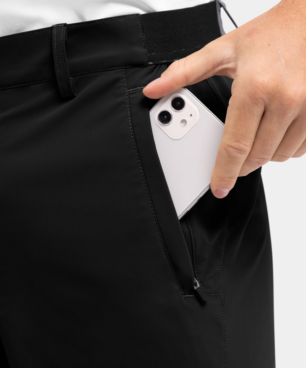 Pantaloncini da golf casual da lavoro elasticizzati e ad asciugatura rapida da uomo, pantaloncini a cinque punti