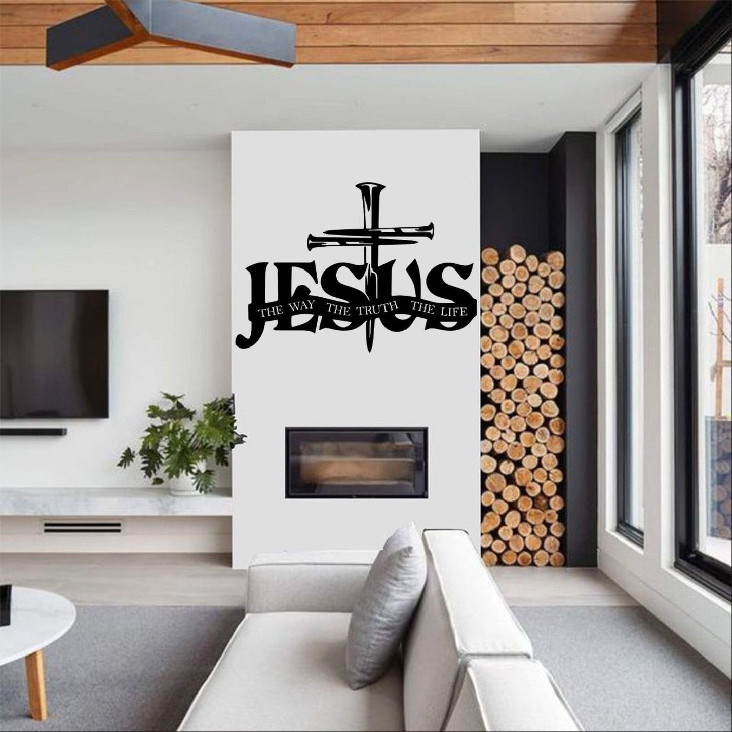 (🎁Ultimo giorno: 49% di sconto)🔥Decorazione da parete con motivo di Gesù e croce - ⌛Serie limitata realizzata a mano