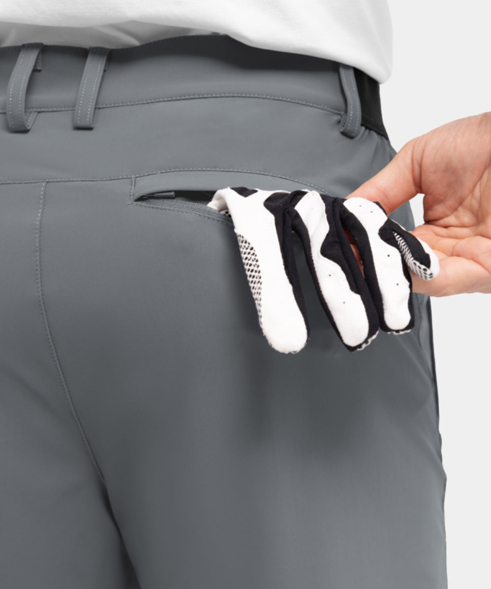 Pantaloncini da golf casual da lavoro elasticizzati e ad asciugatura rapida da uomo, pantaloncini a cinque punti