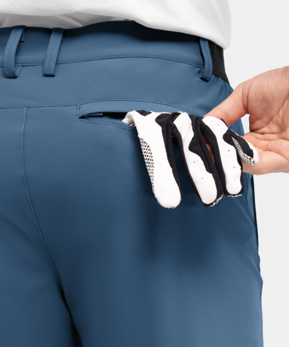 Pantaloncini da golf casual da lavoro elasticizzati e ad asciugatura rapida da uomo, pantaloncini a cinque punti