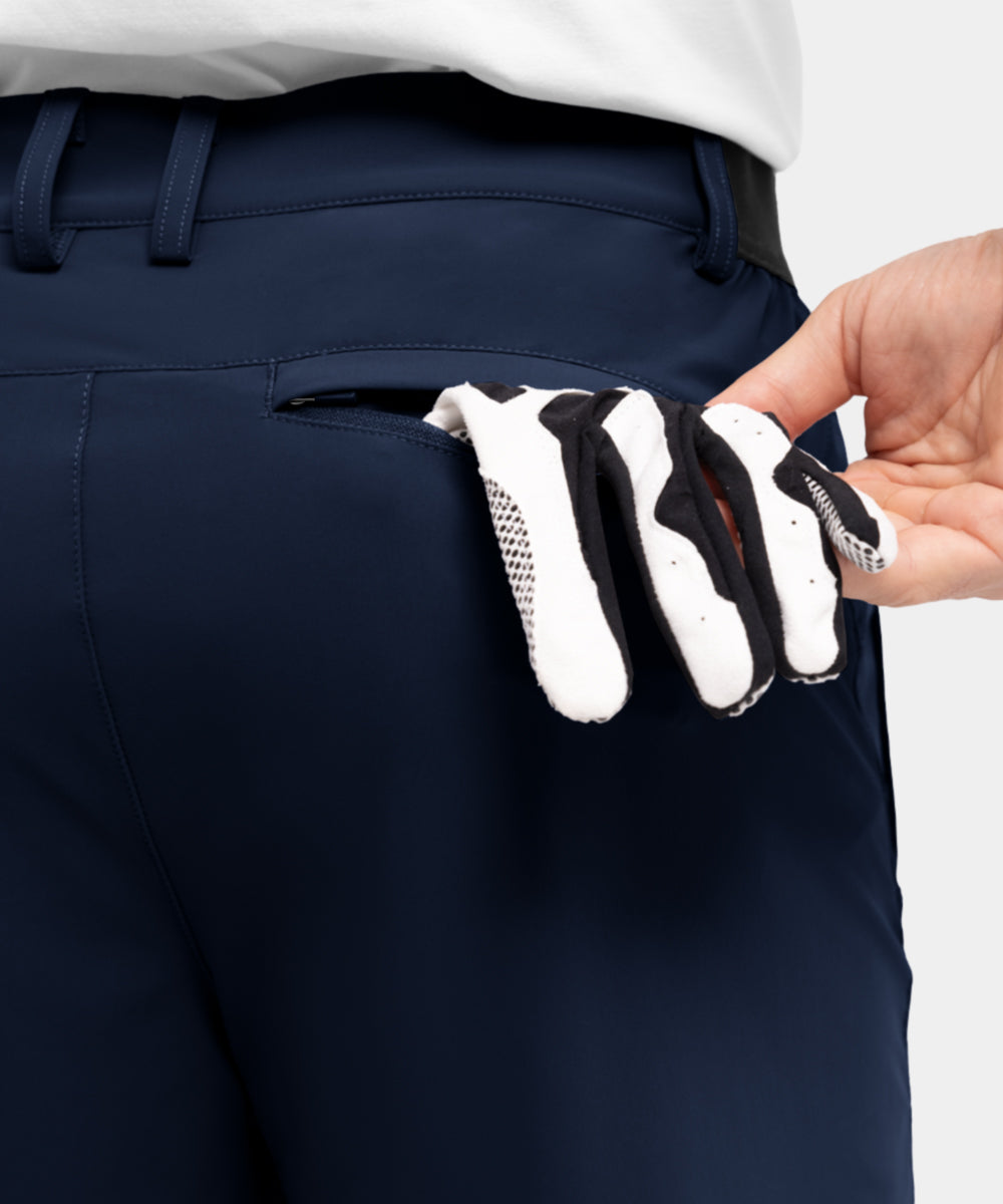 Pantaloncini da golf casual da lavoro elasticizzati e ad asciugatura rapida da uomo, pantaloncini a cinque punti