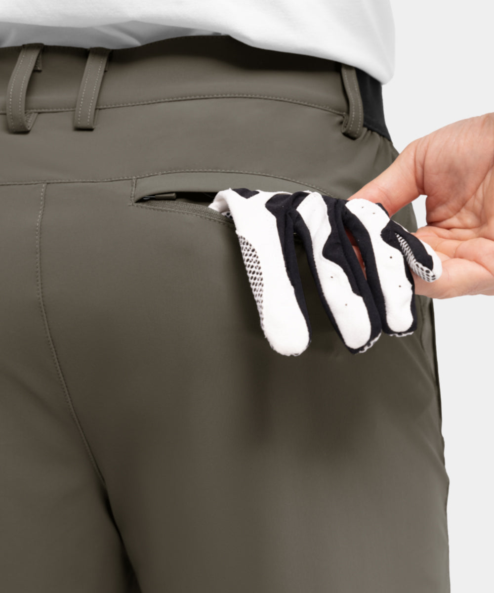Pantaloncini da golf casual da lavoro elasticizzati e ad asciugatura rapida da uomo, pantaloncini a cinque punti