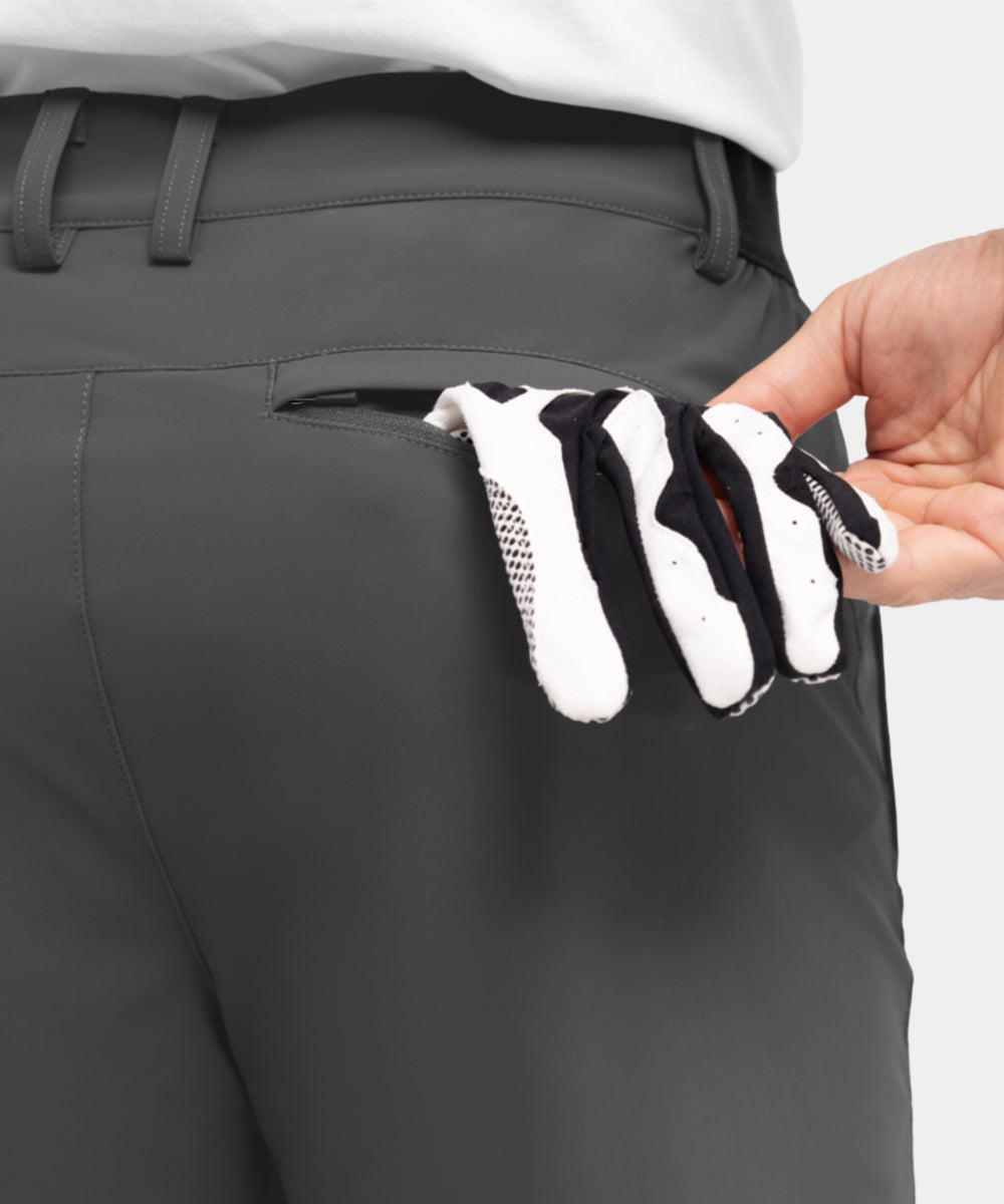 Pantaloncini da golf casual da lavoro elasticizzati e ad asciugatura rapida da uomo, pantaloncini a cinque punti
