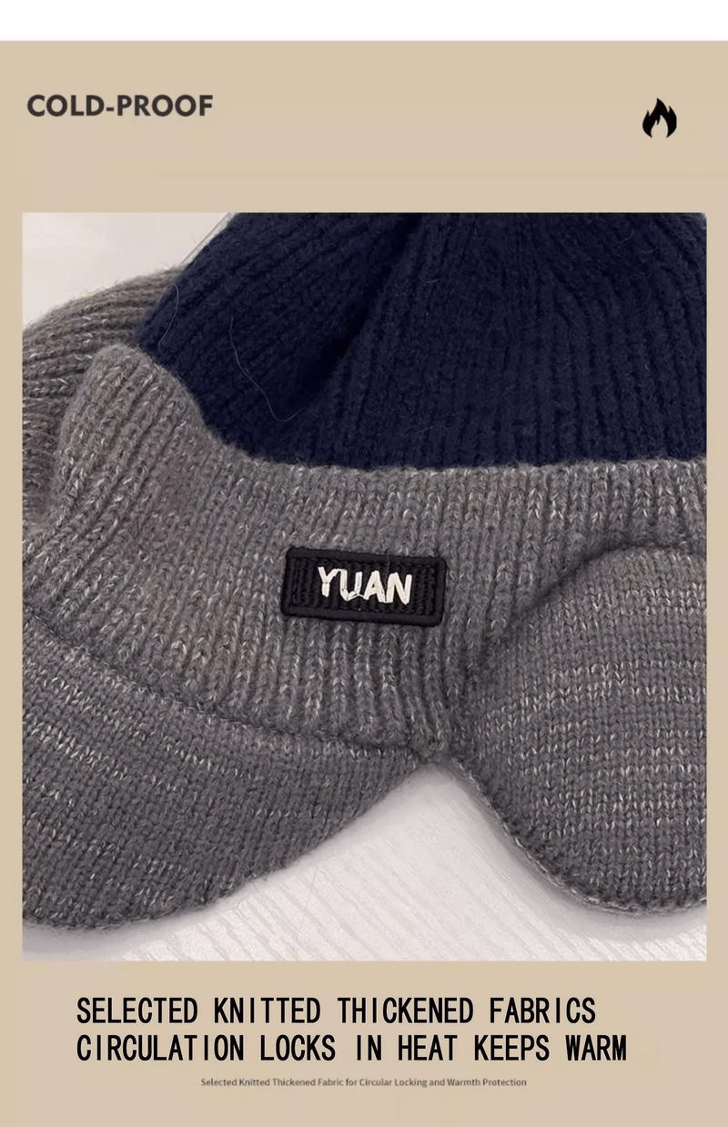 Cappello invernale con paraorecchie lavorato a maglia - Massima protezione dal freddo e stile🧢