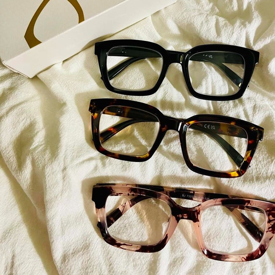 👓Occhiali da lettura tartarugati – Occhiali da lettura oversize quadrati con filtro luce blu