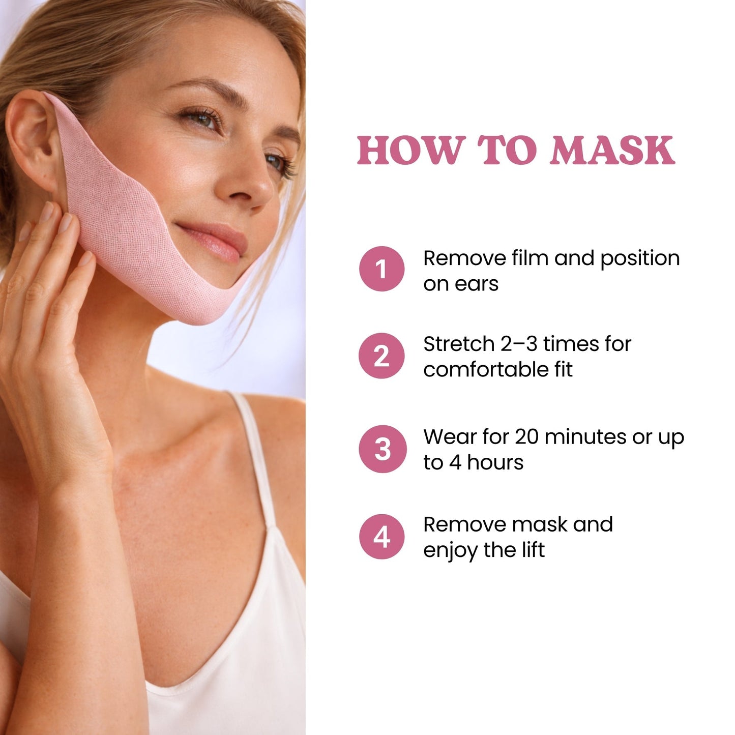 Maschera modellante per il viso con ganci auricolari