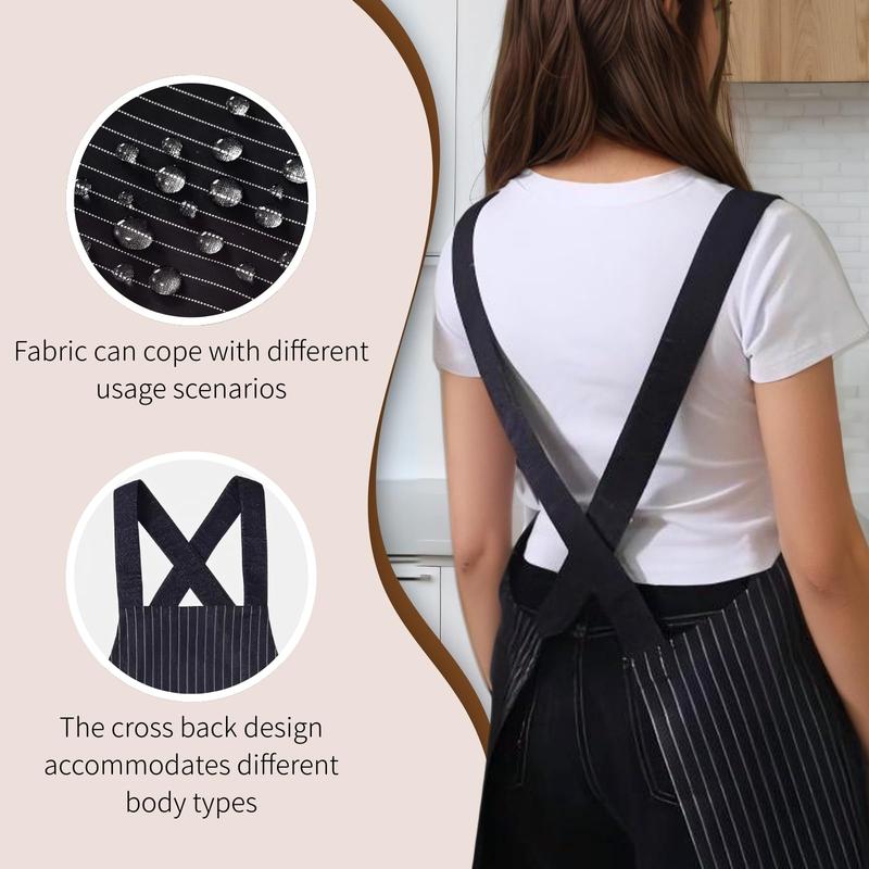 🔥Sconto natalizio anticipato del 49%✨Grembiule con tasche per donna e uomo, design incrociato sul retro con asciugaman