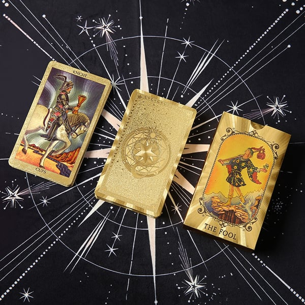 Witchy Cauldron Rose Gold Tarot Cards con libro guida Mazzo di tarocchi impermeabile e resistente alle pieghe per principianti Include chakra, pianeti, segni zodiacali, elementi e affermazioni