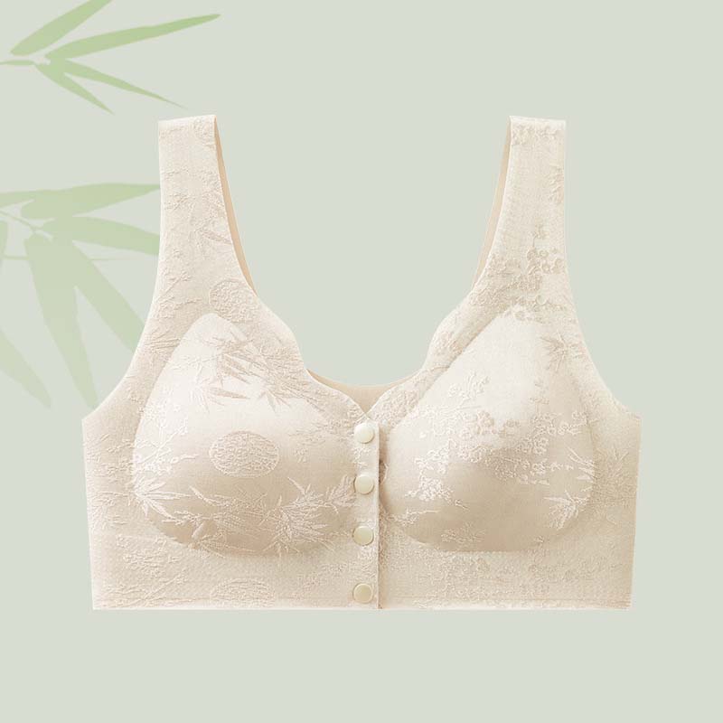 Reggiseno con chiusura frontale in jacquard goffrato