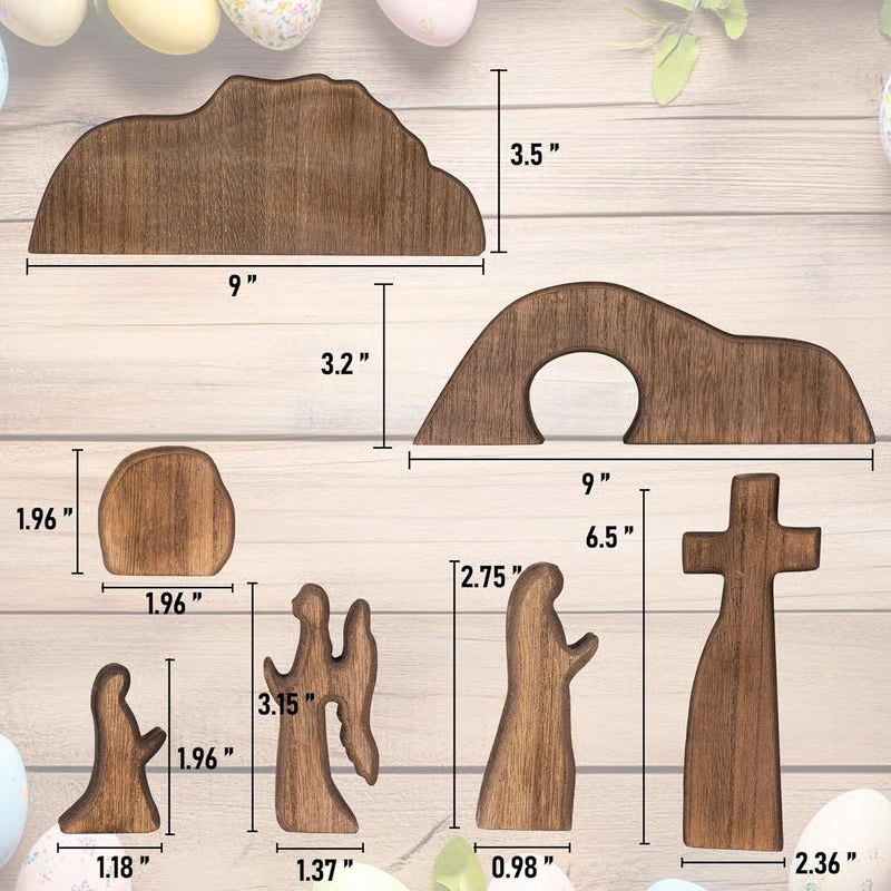 🔥Ultimo giorno 49% di sconto - La croce di legno della Resurrezione e la tomba vuota che ricordano alla tua famiglia il vero significato della Pasqua