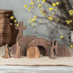 🔥Ultimo giorno 49% di sconto - La croce di legno della Resurrezione e la tomba vuota che ricordano alla tua famiglia il vero significato della Pasqua