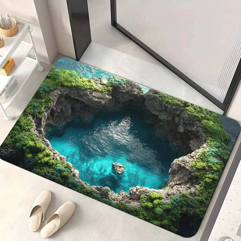 Zerbino antiscivolo con stampa HD motivo “Visual Illusion Endless Abyss