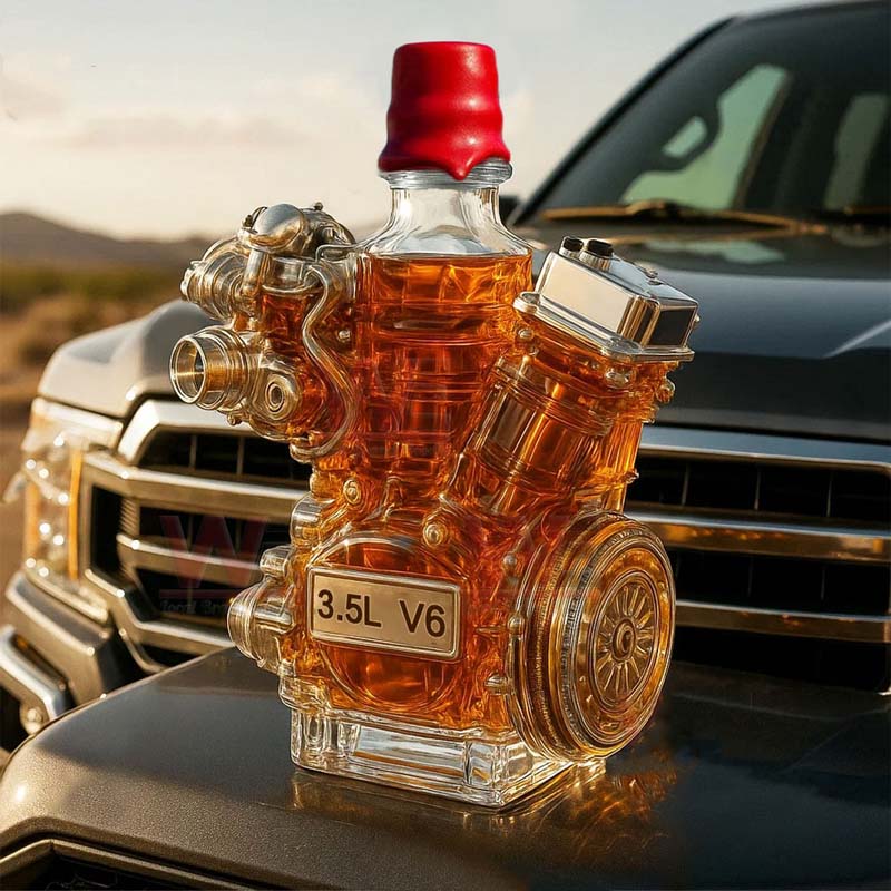Motore V6 bottiglia di whisky