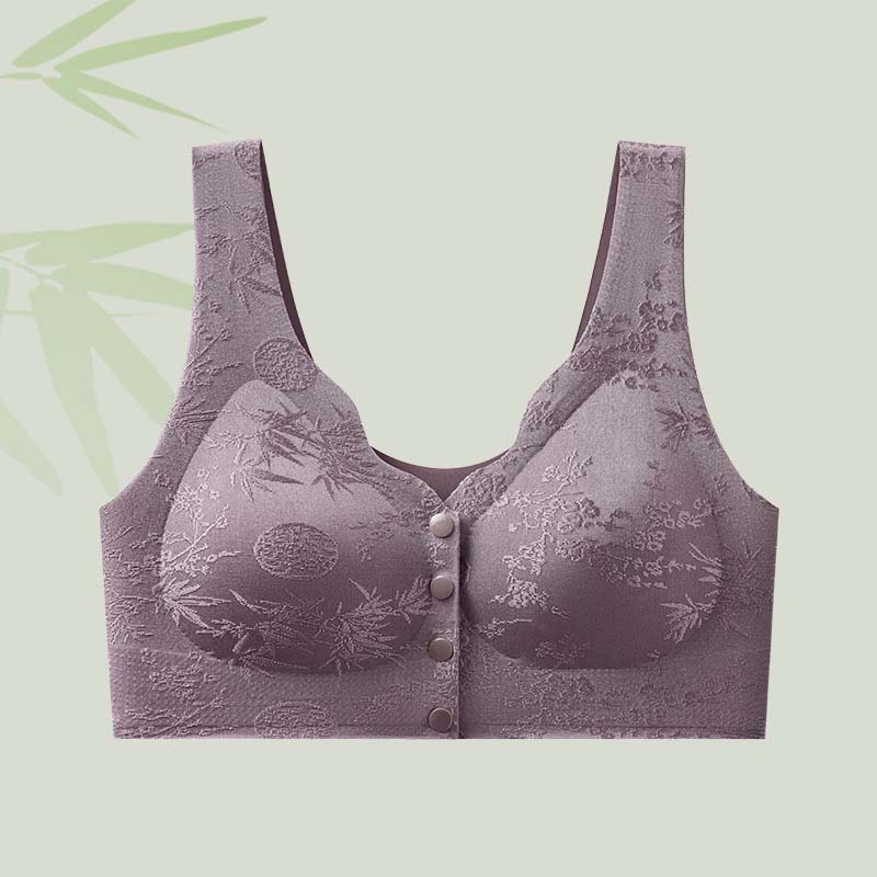 Reggiseno con chiusura frontale in jacquard goffrato