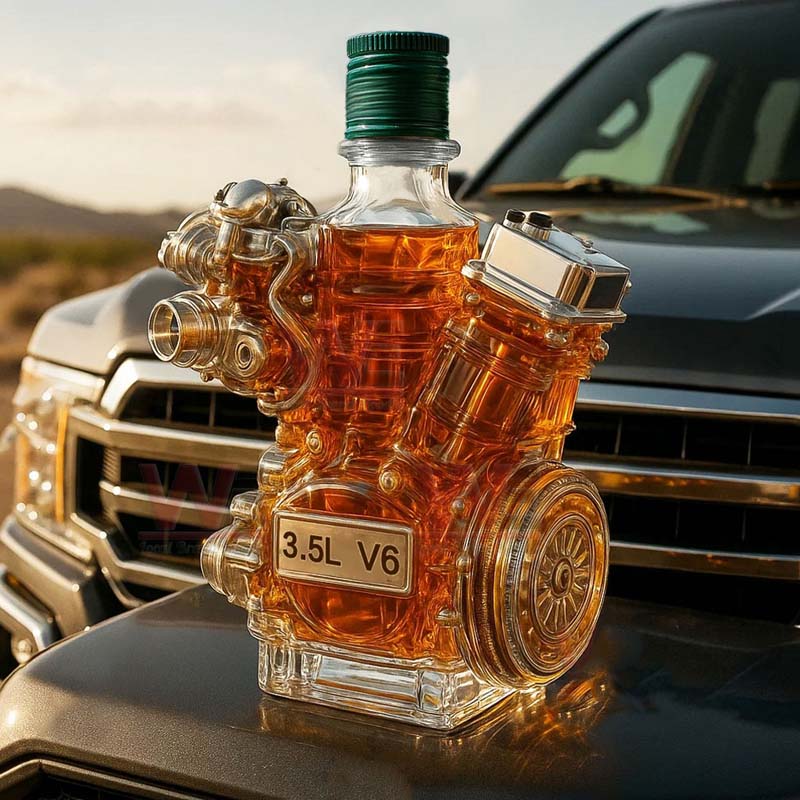 Motore V6 bottiglia di whisky