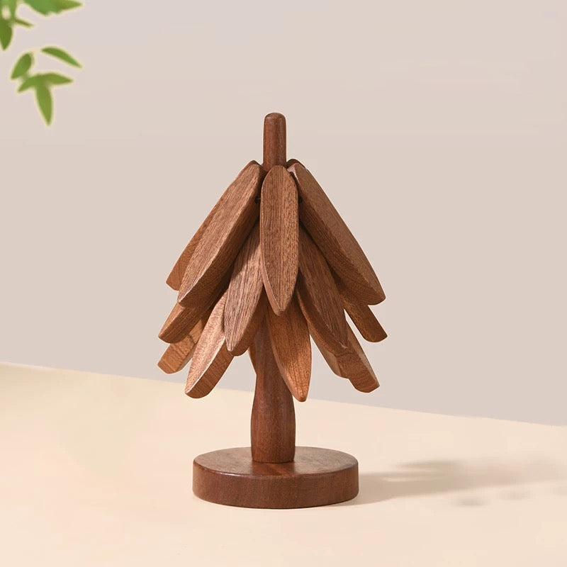 Set di sottopentola in legno naturale resistente al calore di alta qualità per piatti caldi