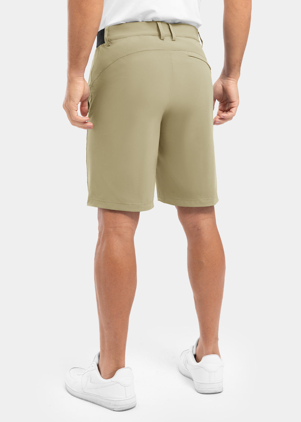 Pantaloncini da golf casual da lavoro elasticizzati e ad asciugatura rapida da uomo, pantaloncini a cinque punti