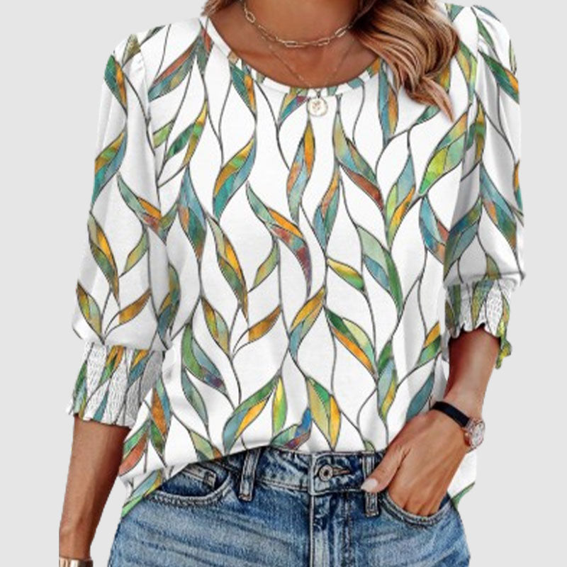 🔥Camicette da donna eleganti e casual con manica a 3/4 e polsini smocked