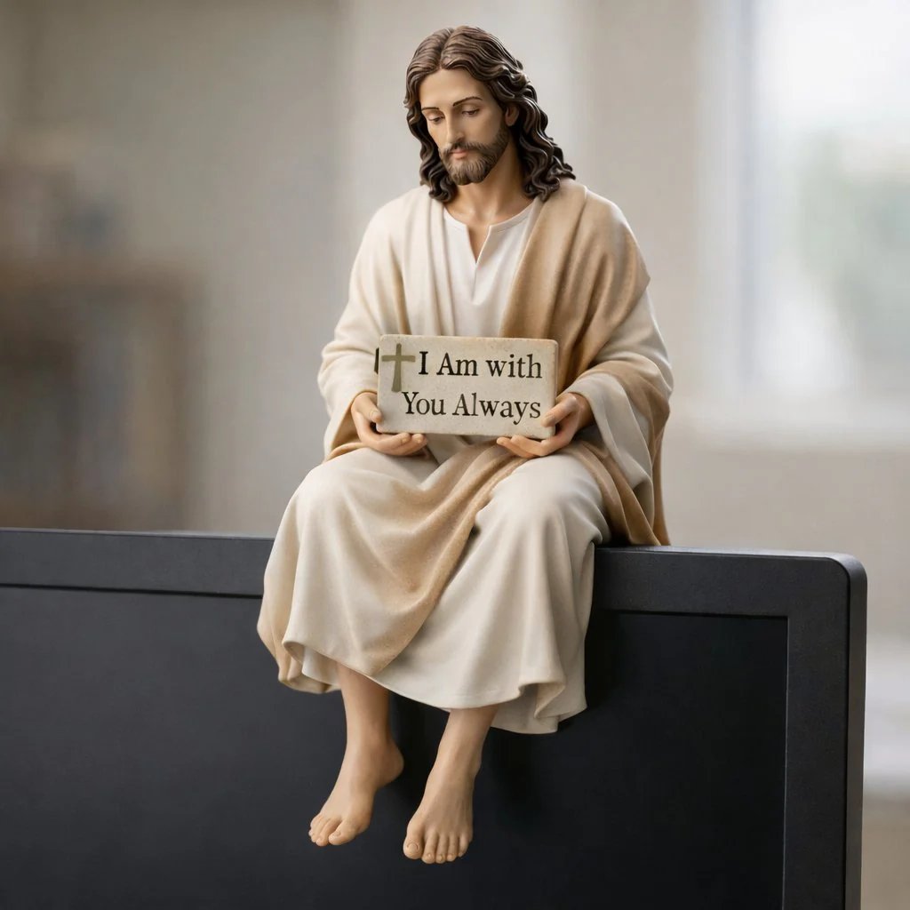 ✨Statuetta di Gesù realizzata a mano✝️Serena compagna da scrivania🙏