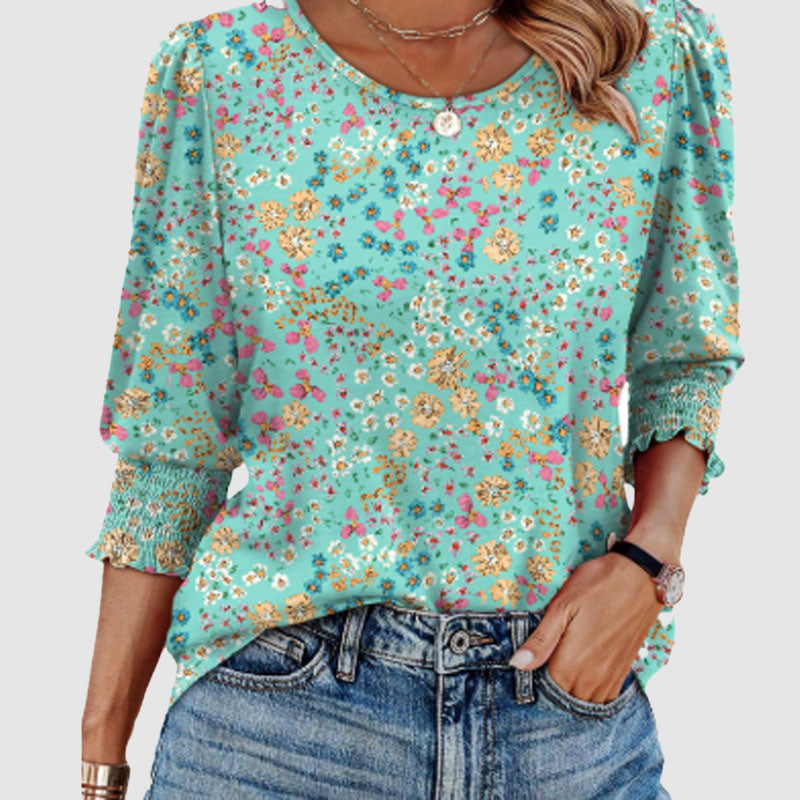 🔥Camicette da donna eleganti e casual con manica a 3/4 e polsini smocked