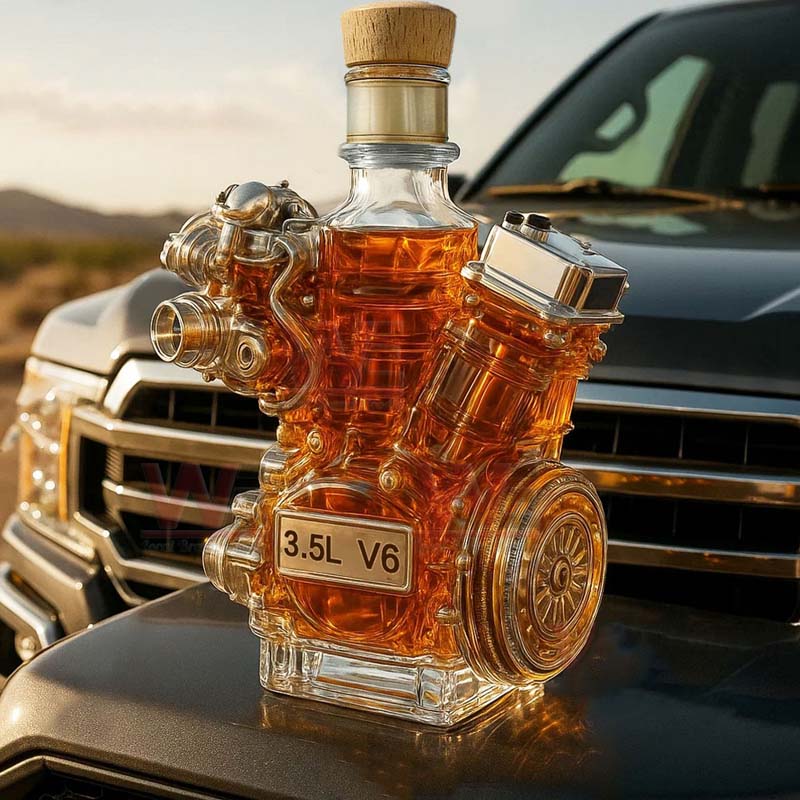 Motore V6 bottiglia di whisky