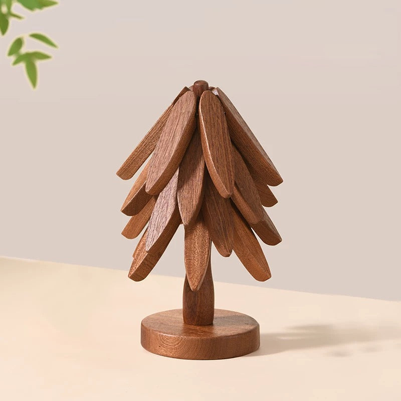 Set di sottopentola in legno naturale resistente al calore di alta qualità per piatti caldi