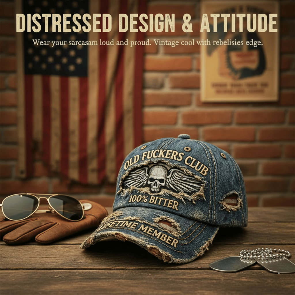 🧢Old F*ckers Club – Cappellino da baseball vintag