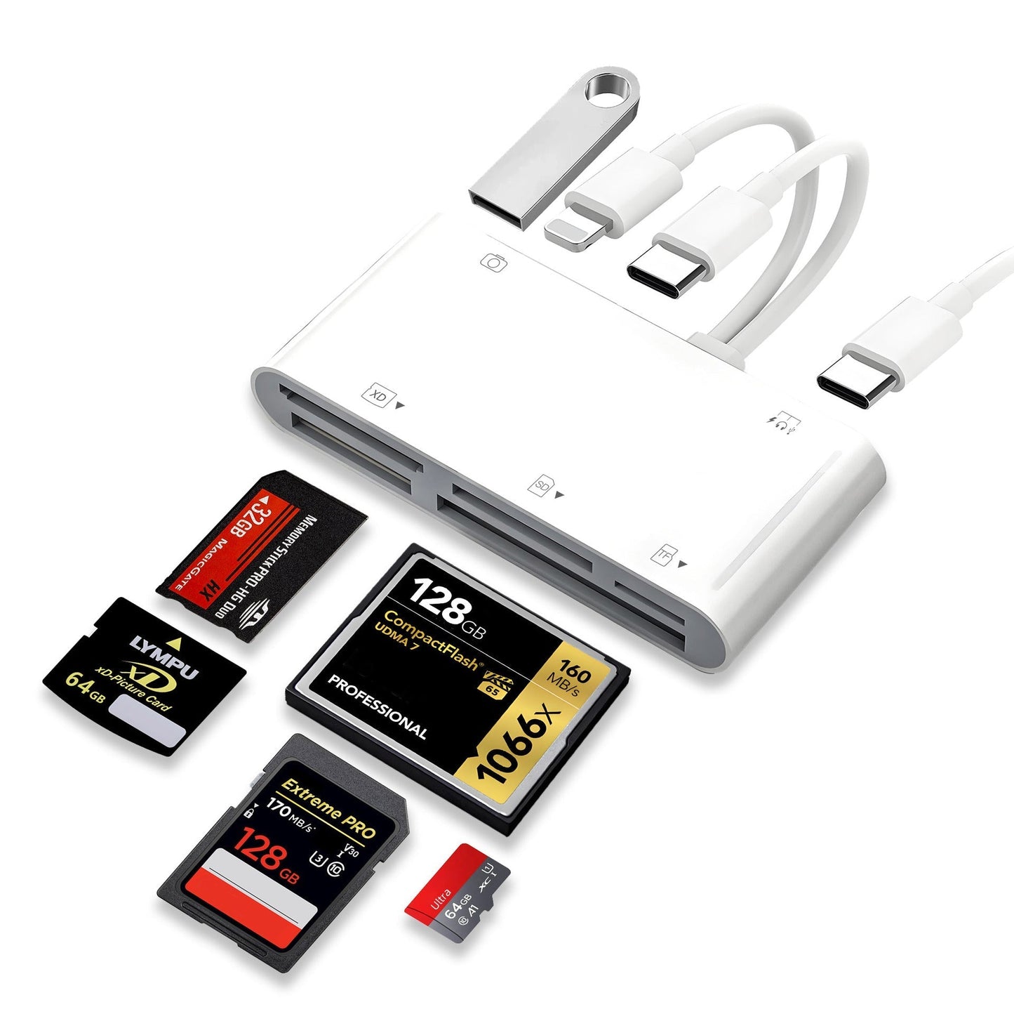 🔌 SCONTO DEL 49%! 📱 Lettore di schede SD 5 in 1 per iPhone, iPad, Android – Doppio adattatore USB-C e Lightning, supporta SD/MicroSD/USB 3.0, trasferimento veloce, plug & play, nessuna app necessaria